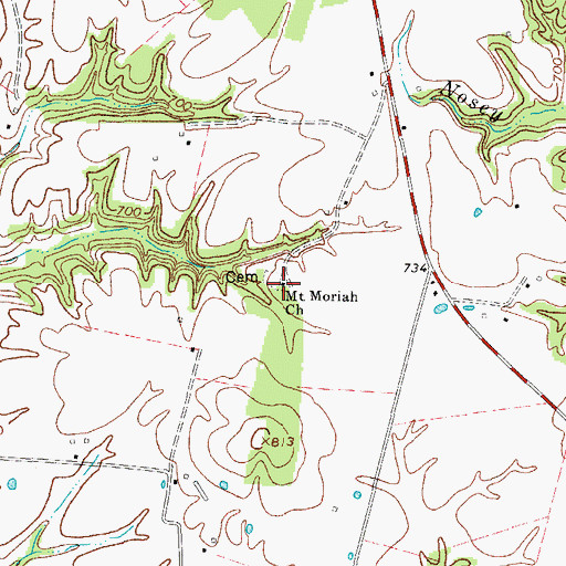 Topographic Map of Mount Moriah Church, KY