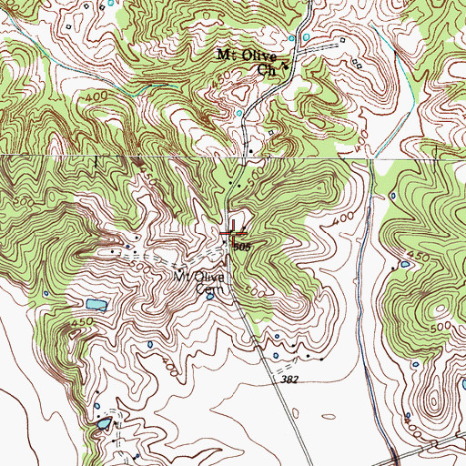 Topographic Map of Mount Olive Cemetery, KY