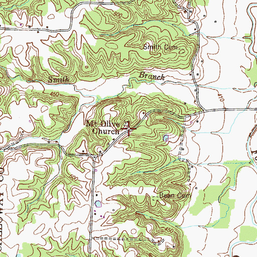 Topographic Map of Mount Olive Church, KY