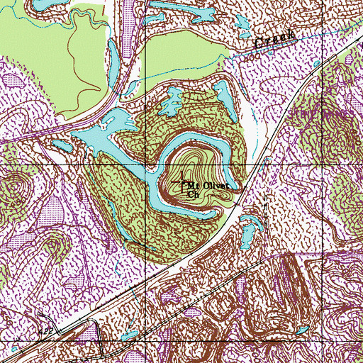 Topographic Map of Mount Olivet Church, KY