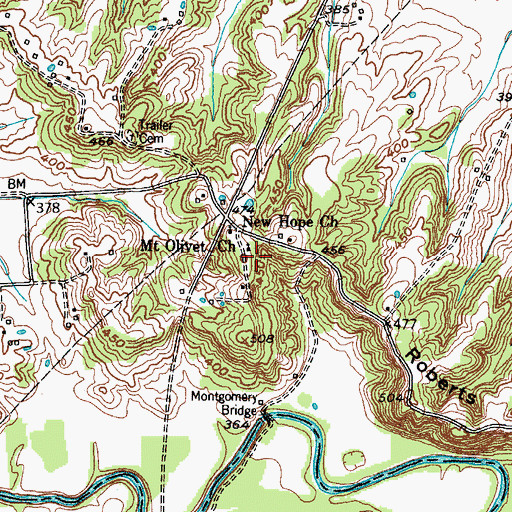 Topographic Map of Mount Olivet Church, KY