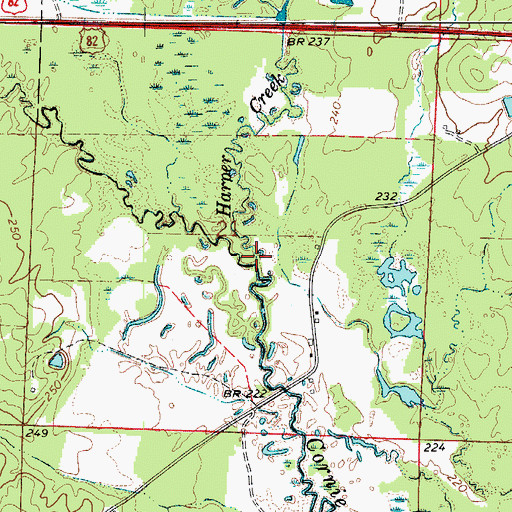 Topographic Map of Harper Creek, AR