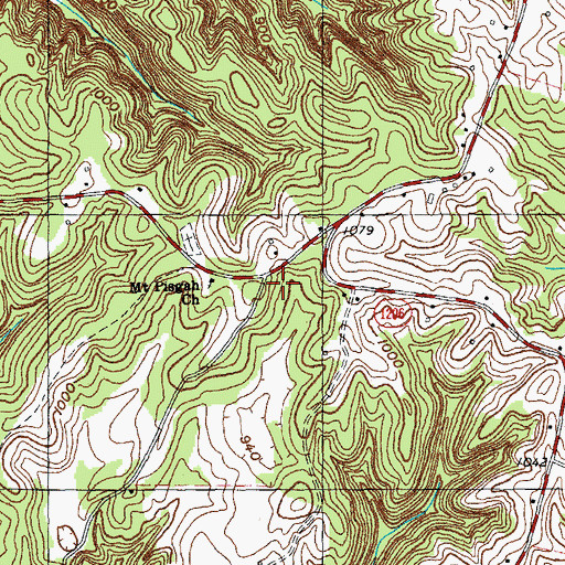 Topographic Map of Mount Pisgah Church, KY