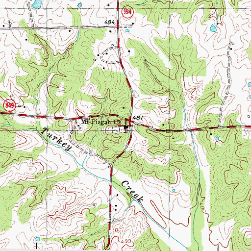 Topographic Map of Mount Pisgah Church, KY