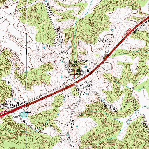 Topographic Map of Mount Pisgah Baptist Church, KY