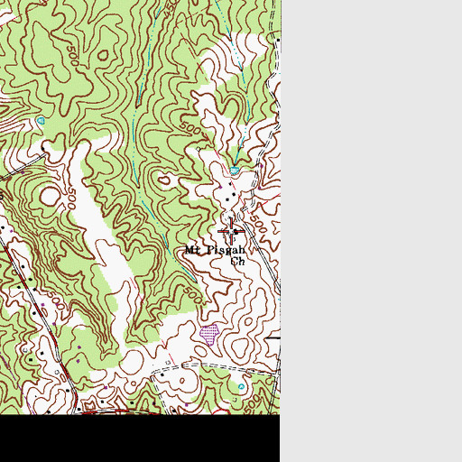 Topographic Map of Mount Pisgah Church, KY