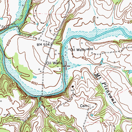 Topographic Map of Mount Pleasant Branch, KY