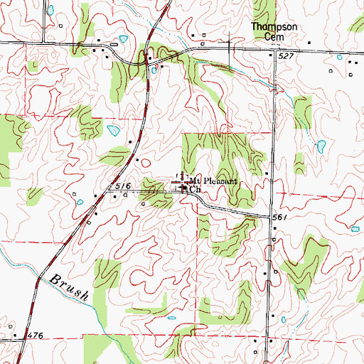 Topographic Map of Mount Pleasant Church, KY