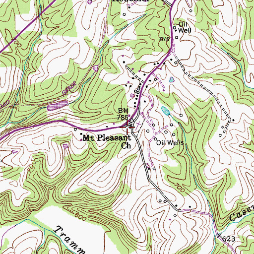 Topographic Map of Mount Pleasant United Methodist Church, KY