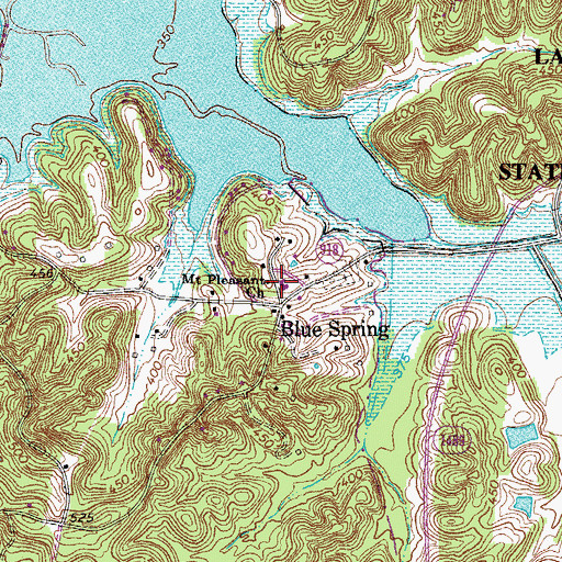 Topographic Map of Mount Pleasant Baptist Church, KY