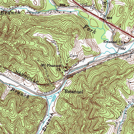 Topographic Map of Mount Pleasant Church, KY