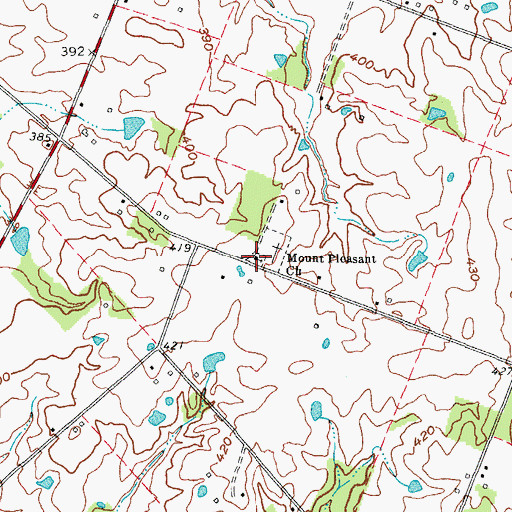Topographic Map of Mount Pleasant Church, KY