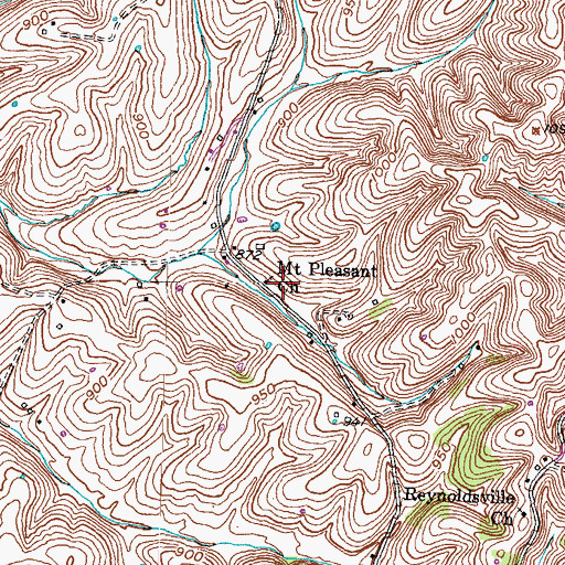 Topographic Map of Mount Pleasant Methodist Church, KY