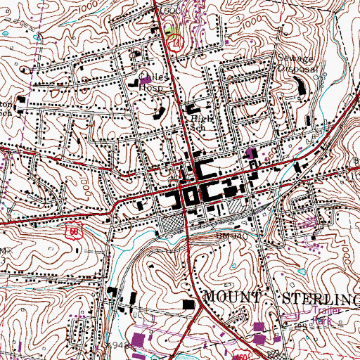 Topographic Map of Mount Sterling, KY