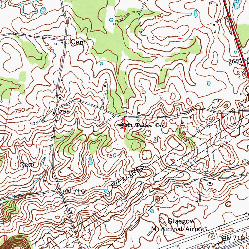 Topographic Map of Mount Tabor Church, KY