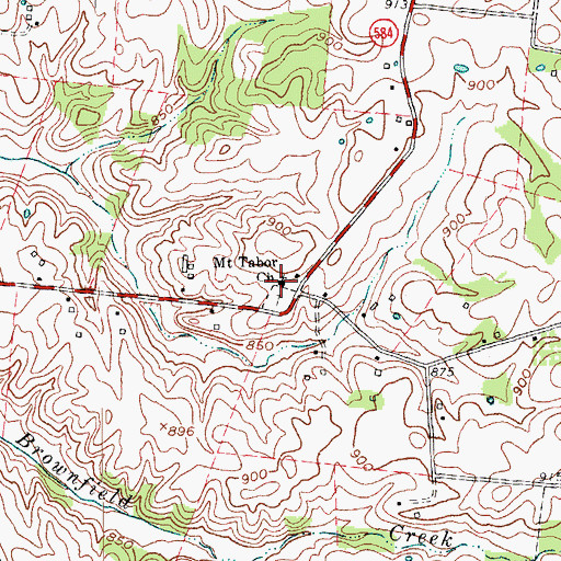 Topographic Map of Mount Tabor Baptist Church, KY