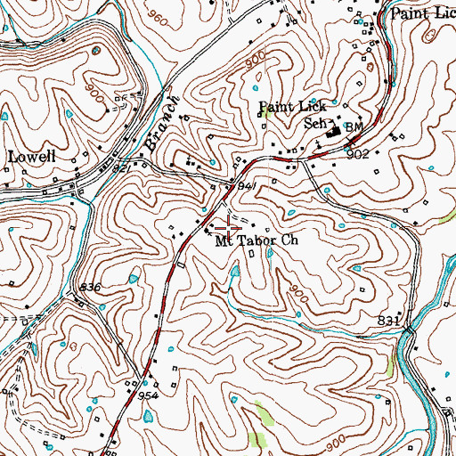 Topographic Map of Mount Tabor Church, KY