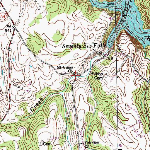 Topographic Map of Mount Union Church, KY