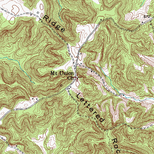 Topographic Map of Mount Union Church, KY