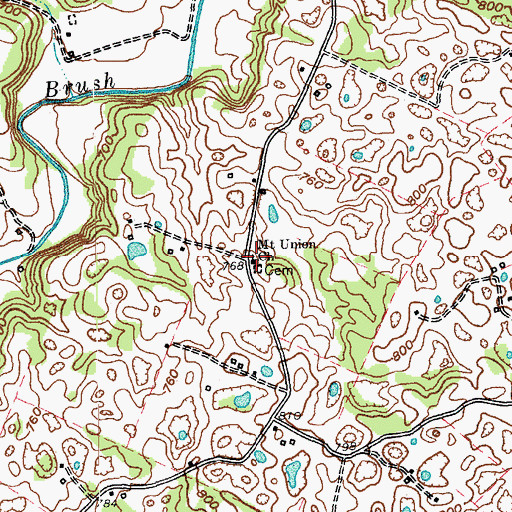 Topographic Map of Mount Union Church, KY