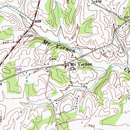 Topographic Map of Mount Vernon Church, KY