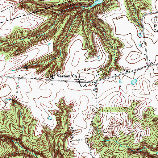 Topographic Map of Mount Vernon Church of Christ, KY