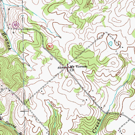 Topographic Map of Mount Vernon Church, KY