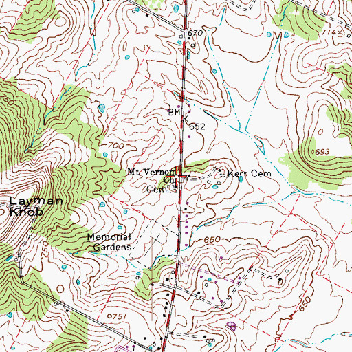 Topographic Map of Mount Vernon Church, KY