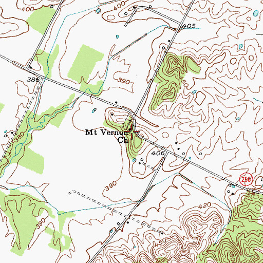 Topographic Map of Mount Vernon Baptist Church, KY