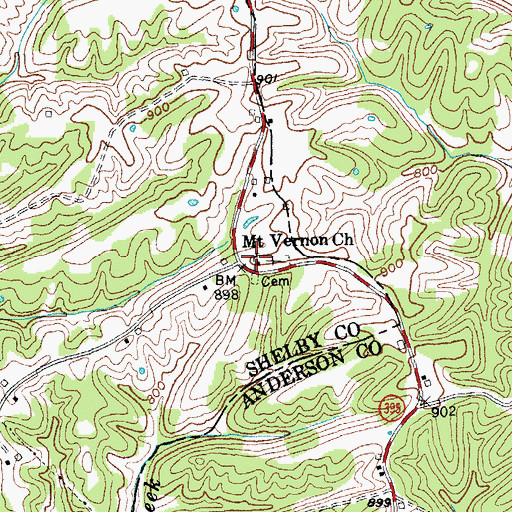 Topographic Map of Mount Vernon Church, KY
