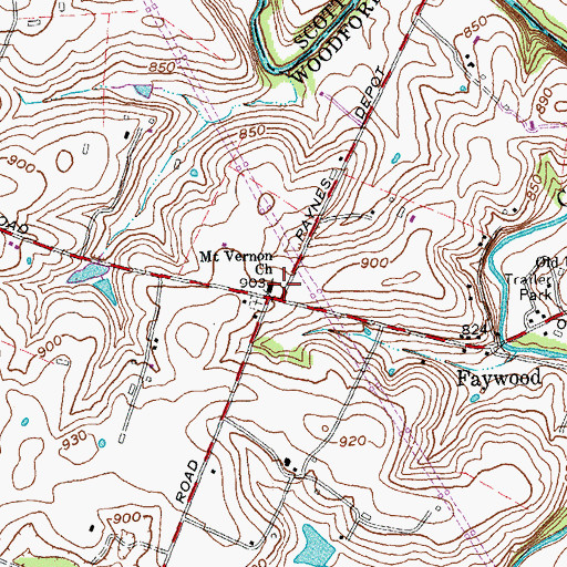 Topographic Map of Mount Vernon Church, KY
