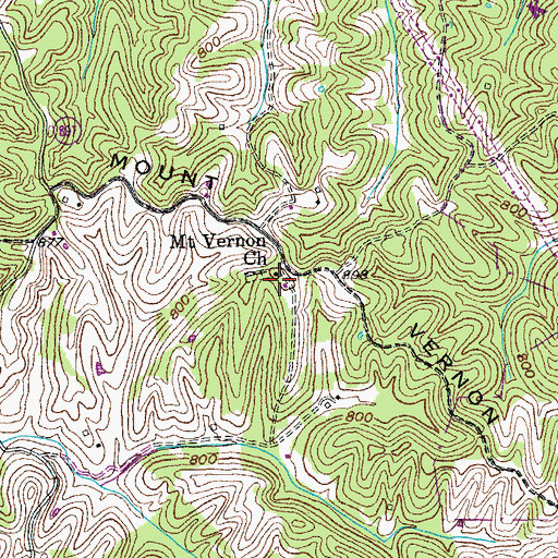 Topographic Map of Mount Vernon Church, KY