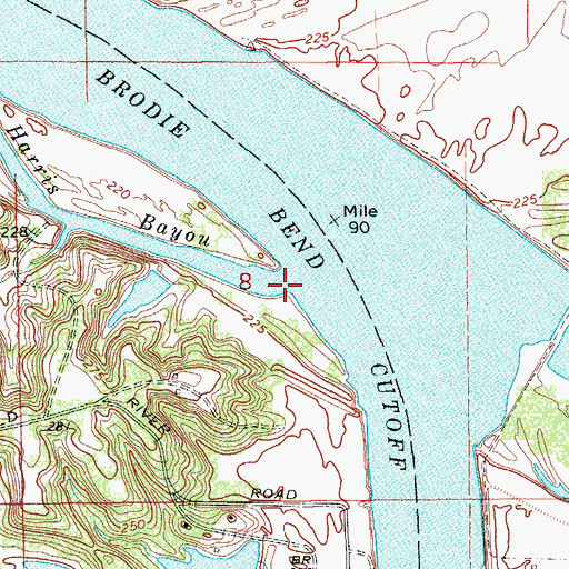 Topographic Map of Harris Bayou, AR