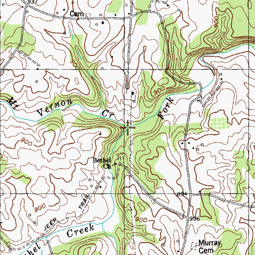 Topographic Map of Mount Vernon Creek, KY