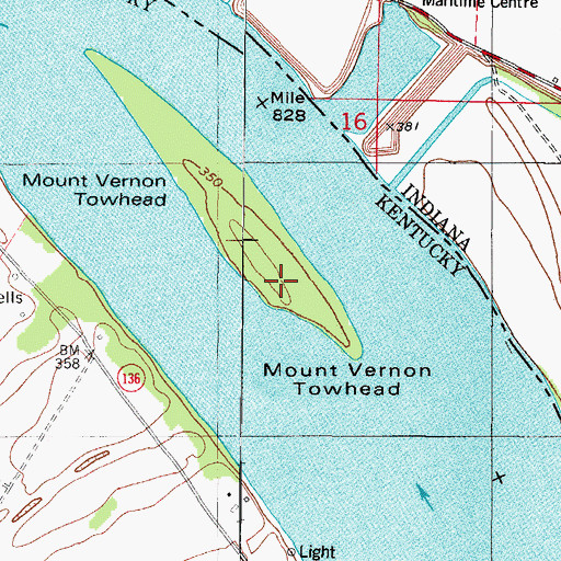 Topographic Map of Mount Vernon Towhead Island, KY
