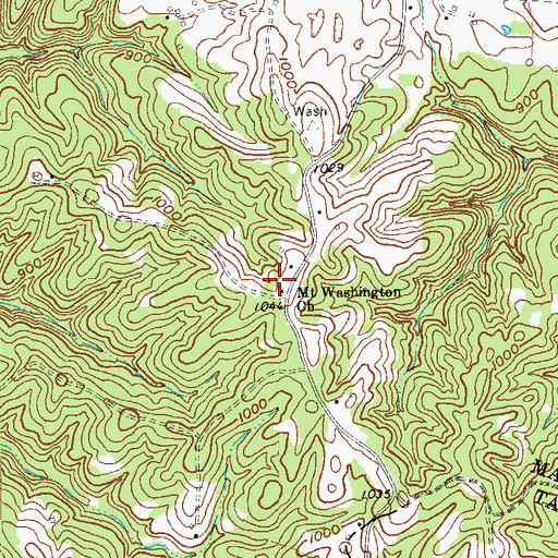 Topographic Map of Mount Washington Church, KY