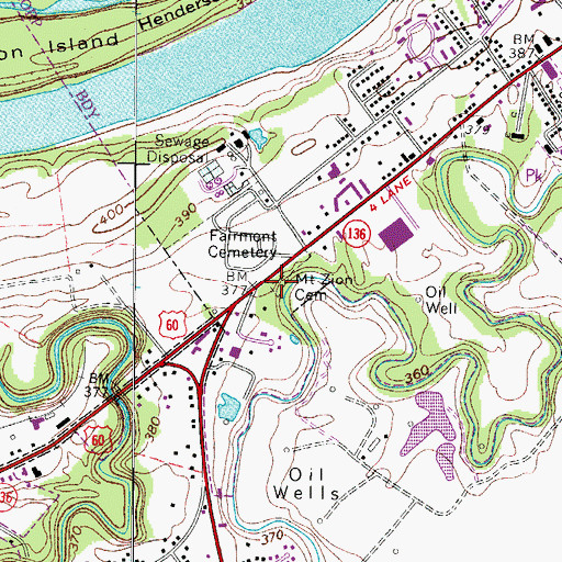 Topographic Map of Mount Zion Cemetery, KY