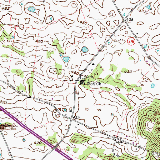 Topographic Map of Mount Zion Methodist Church, KY