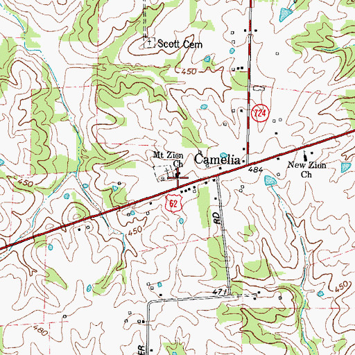 Topographic Map of Mount Zion Church, KY