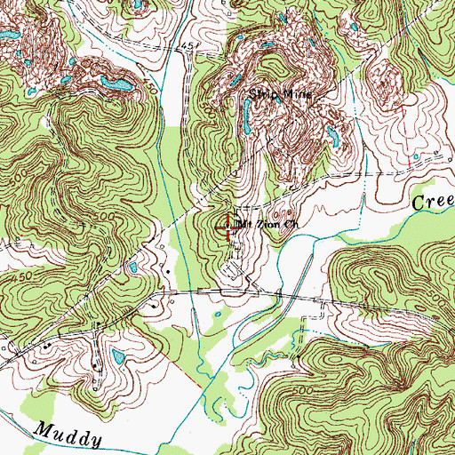 Topographic Map of Mount Zion Church, KY