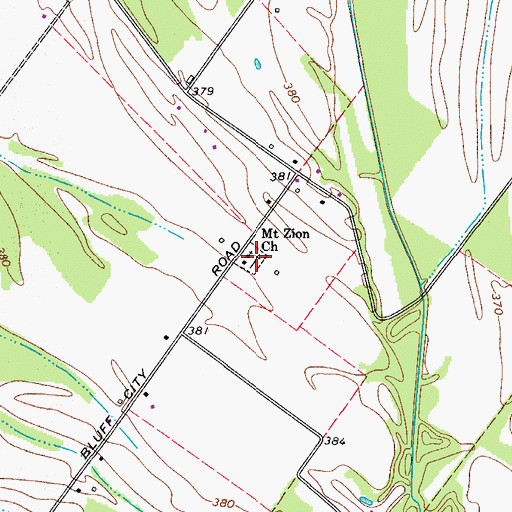 Topographic Map of Mount Zion Church, KY