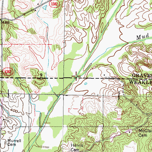 Topographic Map of Mud Creek, KY