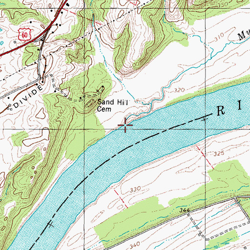 Topographic Map of Mud Creek, KY