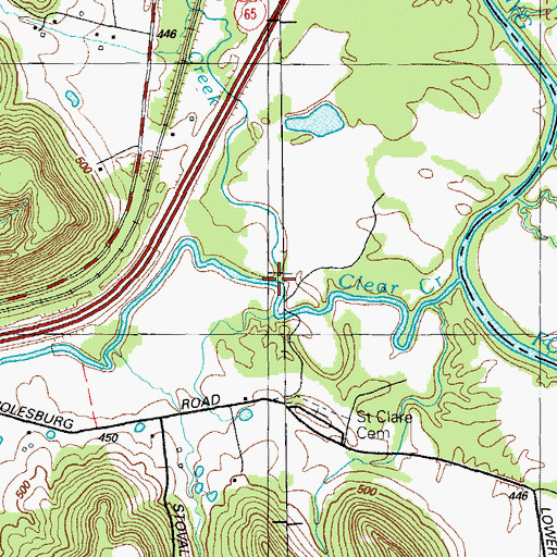 Topographic Map of Mud Creek, KY