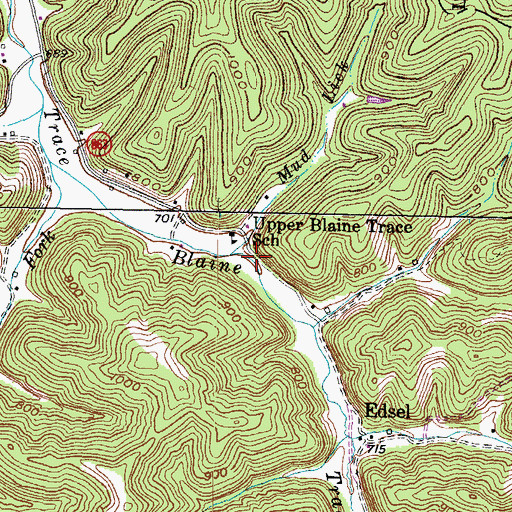 Topographic Map of Mud Lick, KY