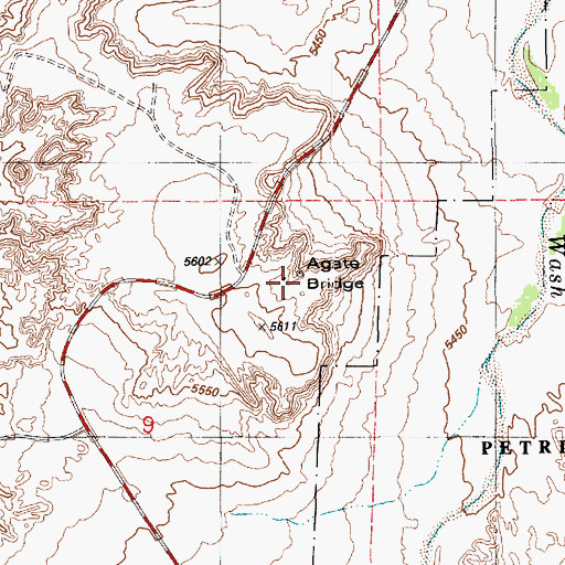 Topographic Map of Agate Bridge, AZ