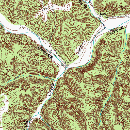 Topographic Map of Mud Lick Creek, KY