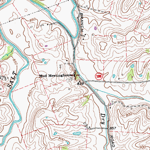 Topographic Map of Mud Meetinghouse, KY
