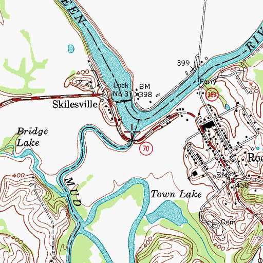 Topographic Map of Mud River, KY