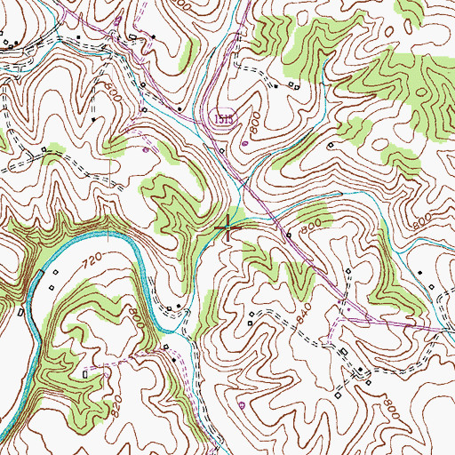 Topographic Map of Mud Sock Branch, KY